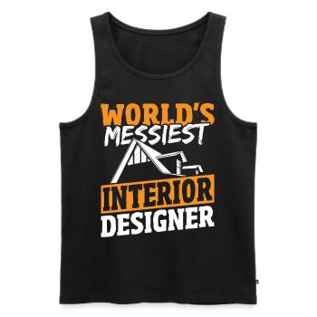 World's Messiest Interior Designer Interior Design - Men's Premium Organic Tank Top - black - Front - AI Model Male 178 light (178cm)