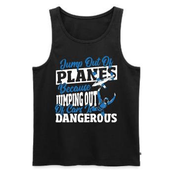 Jumping Out Of Cars Is Dangerous Skydiving - Männer Premium Bio Tank Top - Schwarz - Vorne - Michal (187cm)