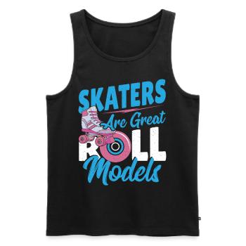 Skaters Are Great Roll Models Roller Skating - Men's Premium Organic Tank Top - black - Front - Michal (187cm)