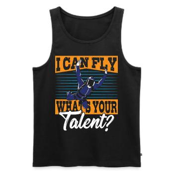 I Can Fly What's Your Talent? Skydiving - Männer Premium Bio Tank Top - Schwarz - Vorne - Michal (187cm)