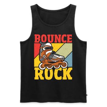 Rebondir Rock Roller Patineur - Débardeur bio Premium Homme - noir - Devant - AI Model Male 178 light (178cm)