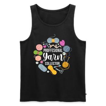 Knitting Knitter Professional Yarn - Männer Premium Bio Tank Top - Schwarz - Vorne - AI Model Male 178 light (178cm)