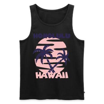 Familienurlaub Hawaii Honolulu Palm Tree Beach Oce - Männer Premium Bio Tank Top - Schwarz - Vorne - AI Model Male 178 light (178cm)