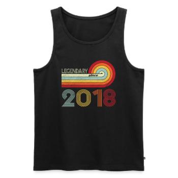2018 Geburtstag Legendary since Vintage Rainbow - Männer Premium Bio Tank Top - Schwarz - Vorne - Michal (187cm)