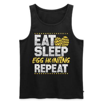 Happy Easter Motif Easter Eggs Funny Easter - Men's Premium Organic Tank Top - black - Front - AI Model Male 178 light (178cm)