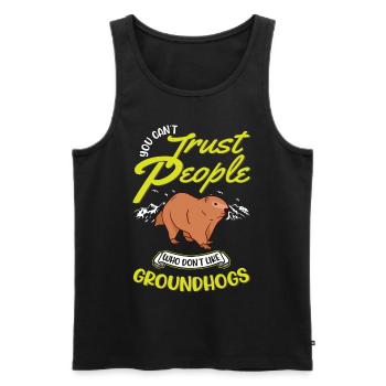 Murmeltier Groundhog Day Waldmurmeltier - Männer Premium Bio Tank Top - Schwarz - Vorne - AI Model Male 178 light (178cm)