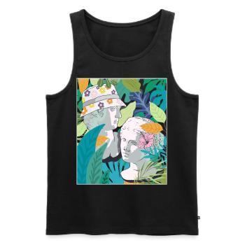 Coconut Girl Aesthetic Greek Statue - Männer Premium Bio Tank Top - Schwarz - Vorne - AI Model Male 178 light (178cm)