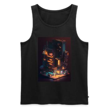 Voxel Vaporwave Neon Futuristisch Fantasie Gaming - Männer Premium Bio Tank Top - Schwarz - Vorne - AI Model Male 178 light (178cm)