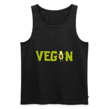 Vegan Veganer Avocado Fleischverzicht - Männer Premium Bio Tank Top - Schwarz - Vorne - AI Model Male 178 light (178cm)