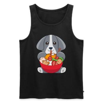 Chien de nouilles ramen japonais - Débardeur bio Premium Homme - noir - Devant - Michal (187cm)