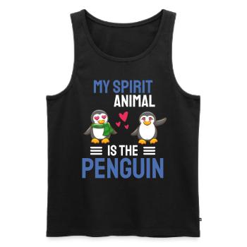 Zoo Tier Mein spirituelles Tier ist der Pinguin - Männer Premium Bio Tank Top - Schwarz - Vorne - AI Model Male 178 light (178cm)