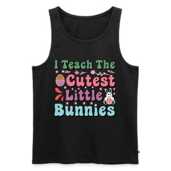 Ich unterrichte die süßesten kleinen Hasen Osterlehrer - Männer Premium Bio Tank Top - Schwarz - Vorne - AI Model Male 178 light (178cm)
