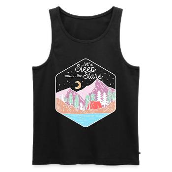 Let's Sleep Under The Stars Hiking Nature Camping - Men's Premium Organic Tank Top - black - Front - AI Model Male 178 light (178cm)