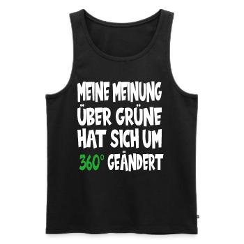 Mon opinion sur les Verts a changé à 360 degrés - Débardeur bio Premium Homme - noir - Devant - AI Model Male 178 light (178cm)