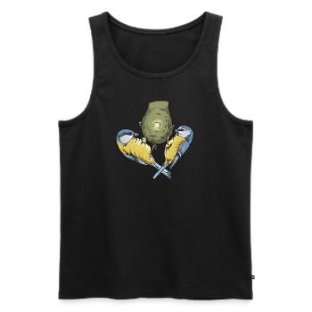 Blaumeise I Vogel Meise Motiv für Vogelbeobachter - Männer Premium Bio Tank Top - Schwarz - Vorne - AI Model Male 178 light (178cm)