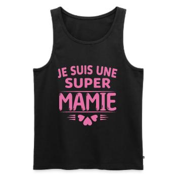 Super Mamie Cadeau de Noël Fête des Grands Mères - Débardeur bio Premium Homme - noir - Devant - AI Model Male 178 light (178cm)