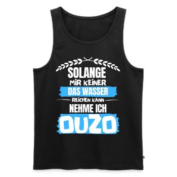 Ouzo Spruch für Griechen One Ouzo a Day Ouzo Party - Männer Premium Bio Tank Top - Schwarz - Vorne - AI Model Male 178 light (178cm)