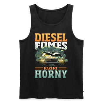 Diesel Fumes Make Me Horny Garage Car Mechanic - Men's Premium Organic Tank Top - black - Front - Michal (187cm)