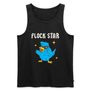 Flock Star Funny Bird Lover Ornithologues - Débardeur bio Premium Homme - noir - Devant - Michal (187cm)