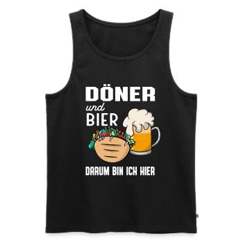 Döner Und Bier Lustiges Kebab Liebhaber - Männer Premium Bio Tank Top - Schwarz - Vorne - Michal (187cm)