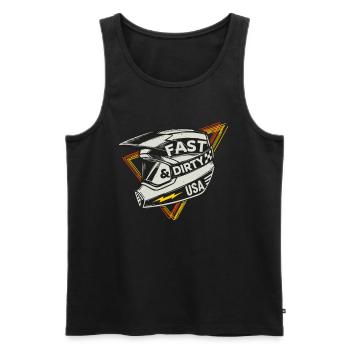 Schnell Schmutzig Dirt Bike Helm Motocross Biker - Männer Premium Bio Tank Top - Schwarz - Vorne - Michal (187cm)