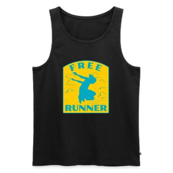 Freerunning Parkour Vintage Freerunner Streetwear - Débardeur bio Premium Homme - noir - Devant - Michal (187cm)