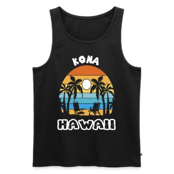 Kona Family Vacation Hawaii Vacation Ocean Palms - Men's Premium Organic Tank Top - black - Front - AI Model Male 178 light (178cm)