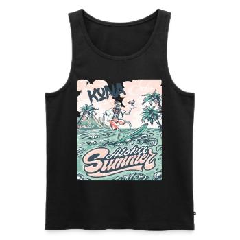 Kona Surfing Hawaii Holiday Palm Beach Ocean - Men's Premium Organic Tank Top - black - Front - AI Model Male 178 light (178cm)