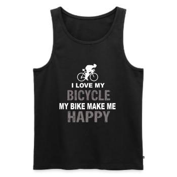 I Love My Bicycle My Bike Make Me Happy - Men's Premium Organic Tank Top - black - Front - Michal (187cm)