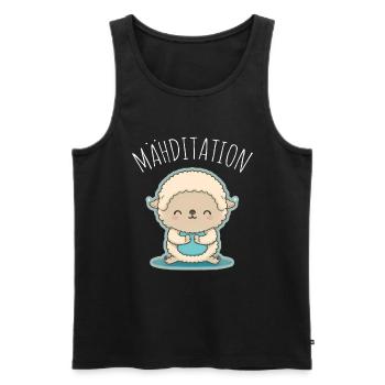 Schaf Lamm Schäfchen Yoga Meditation Entspannung - Männer Premium Bio Tank Top - Schwarz - Vorne - Michal (187cm)