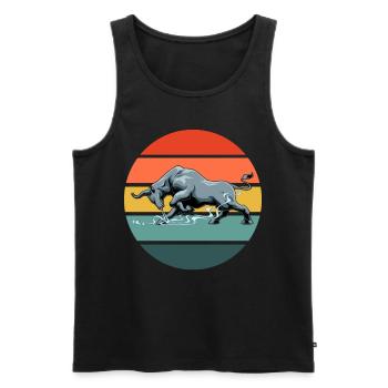 Bulle und Stier für einen Bauer - Männer Premium Bio Tank Top - Schwarz - Vorne - AI Model Male 178 light (178cm)