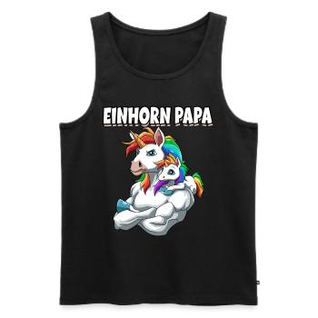 Starkes Einhorn Vater mit Einhorn Kind für - Männer Premium Bio Tank Top - Schwarz - Vorne - AI Model Male 178 light (178cm)
