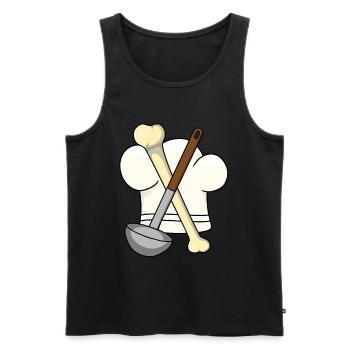 Knochen Suppenkelle Kochmütze Koch Gourmet - Männer Premium Bio Tank Top - Schwarz - Vorne - AI Model Male 178 light (178cm)