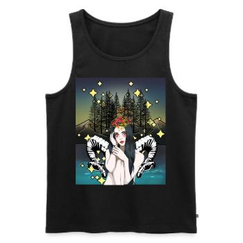 Rêve Fantaisie Elfe Créatures mythiques Contes de fées magiques - Débardeur bio Premium Homme - noir - Devant - Michal (187cm)