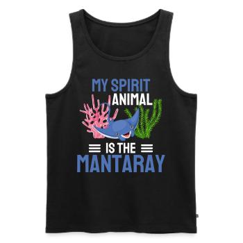 Ozean Mein spirituelles Tier ist der Mantarochen - Männer Premium Bio Tank Top - Schwarz - Vorne - Michal (187cm)