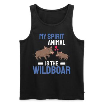 Animal My spiritual animal is the wild boar - Men's Premium Organic Tank Top - black - Front - AI Model Male 178 light (178cm)