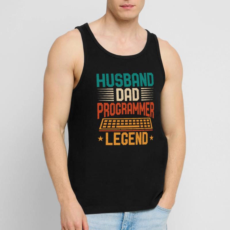 Husband Dad Programmer Legend Coder Programmierer Männer Premium Bio Tank Top