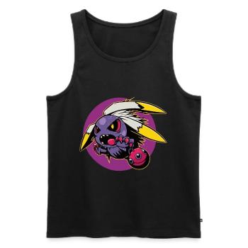 Monster Crash - Monstre violet cool - Débardeur bio Premium Homme - noir - Devant - Michal (187cm)