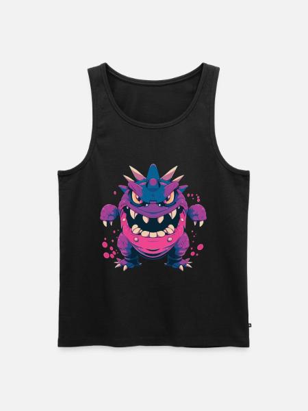 Monster Crash - Cool purple monster - Men's Premium Organic Tank Top - black