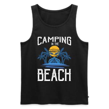 Camping Beach Holiday Camper - Men's Premium Organic Tank Top - black - Front - AI Model Male 178 light (178cm)