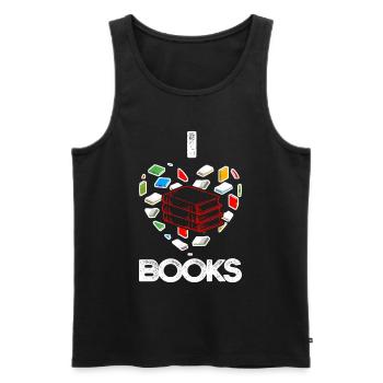 Amateurs de livres lecture livres romans éducation cadeau - Débardeur bio Premium Homme - noir - Devant - AI Model Male 178 light (178cm)