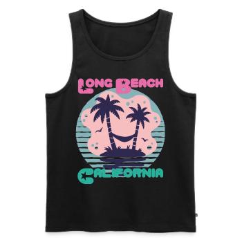 Sunglasses California Long Beach Palm Beach O - Men's Premium Organic Tank Top - black - Front - AI Model Male 178 light (178cm)