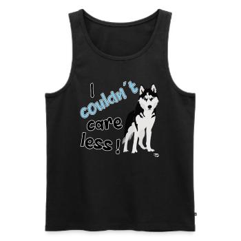 I couldn't care less. grim funny dogs - Men's Premium Organic Tank Top - black - Front - Michal (187cm)