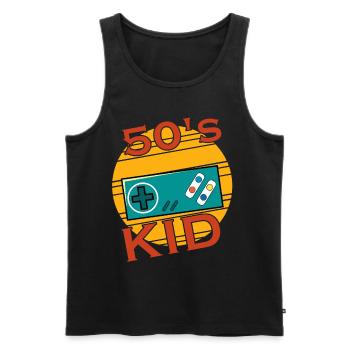 Gamer Kid Retro 50iger Jahre 50s 1950 - Männer Premium Bio Tank Top - Schwarz - Vorne - AI Model Male 178 light (178cm)