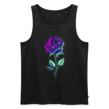 Cyber Esthétique Rose Rétro Futurisme Vaporwave - Débardeur bio Premium Homme - noir - Devant - AI Model Male 178 light (178cm)