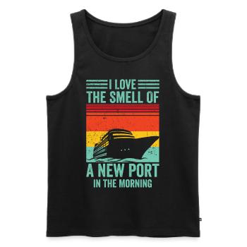 Funny Cruise Cruiser Cruise Ship Retro - Men's Premium Organic Tank Top - black - Front - Michal (187cm)