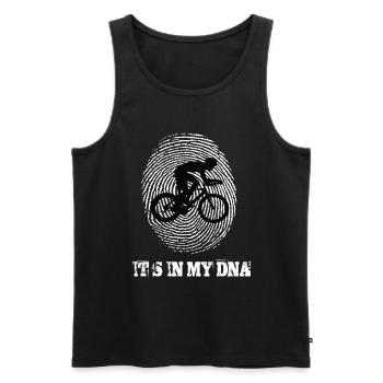 Le vélo de route est dans mon ADN - Débardeur bio Premium Homme - noir - Devant - Michal (187cm)