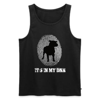 Pitbull Hund Its In My Dna - Männer Premium Bio Tank Top - Schwarz - Vorne - Michal (187cm)