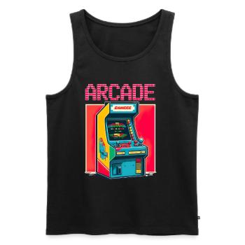 Retro Arcade Game Videospiel für Gamer - Männer Premium Bio Tank Top - Schwarz - Vorne - Michal (187cm)