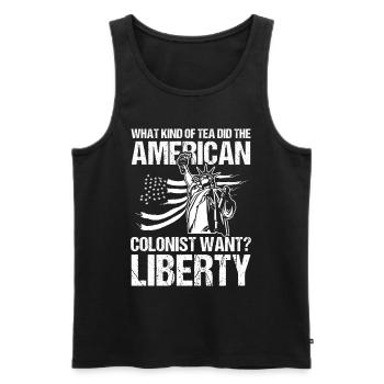 What Kind Of Tea Did American Colonist Want - Männer Premium Bio Tank Top - Schwarz - Vorne - Michal (187cm)